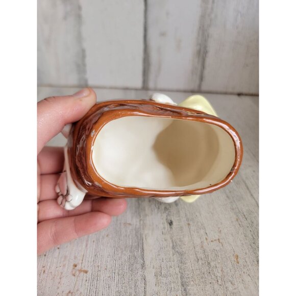 Vintage sleeping ceramic Easter bunny barrel home decor spring white unique - Picture 6 of 7